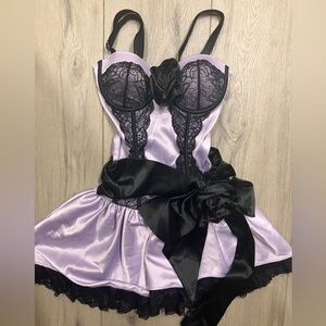 🎀SOLD Elsewhere🎀 DOLLSKILL NWT Sugar Thrillz Lavender and Black Lace Chemise